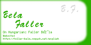 bela faller business card